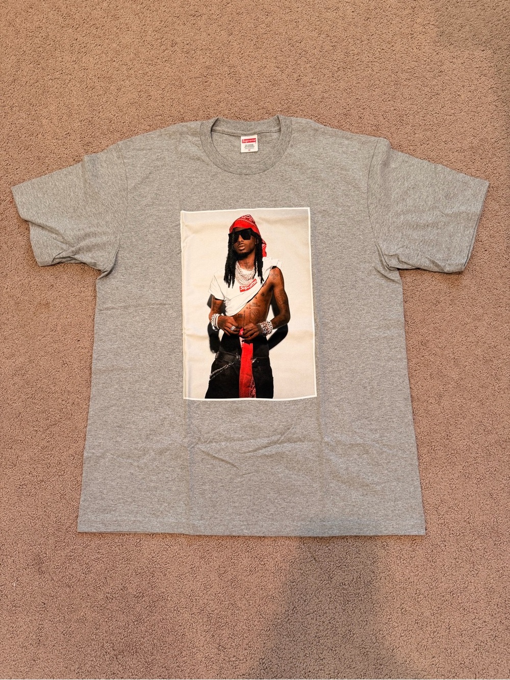 Supreme Playboy Carti grey photo tee never worn